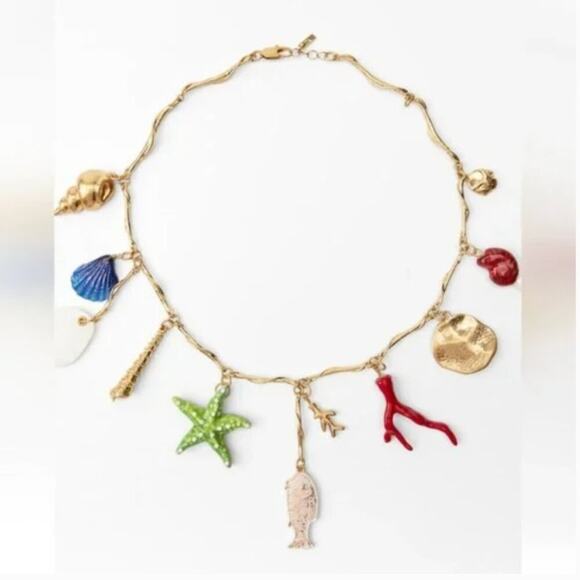 NWT Zara Multi Charm Necklace - Picture 2 of 5